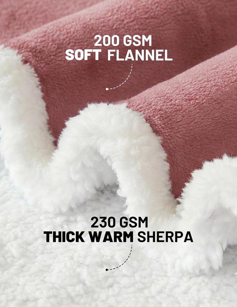 Mewaii Wearable Blanket Hoodie for Adults, Warm Sherpa & Soft Flannel Long Sweatshirt with Giant Pocket, Cozy Gifts for Women - Image 4